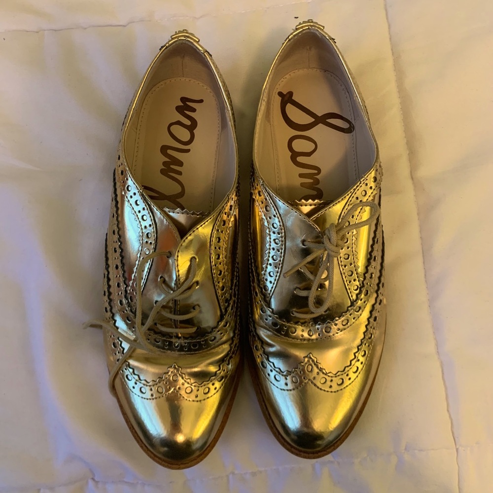 Gold party Oxford shoes
